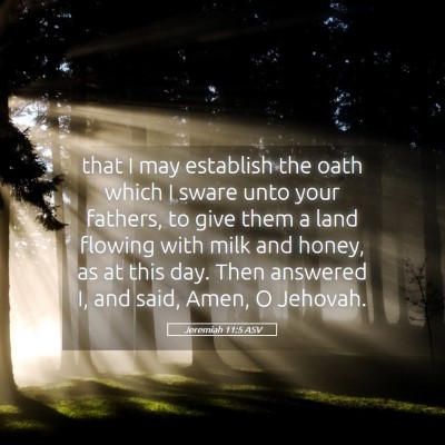 Picture 05 - Jeremiah 11:5 ASV - that I may establish the oath which I sware unto - Bible Verse Picture