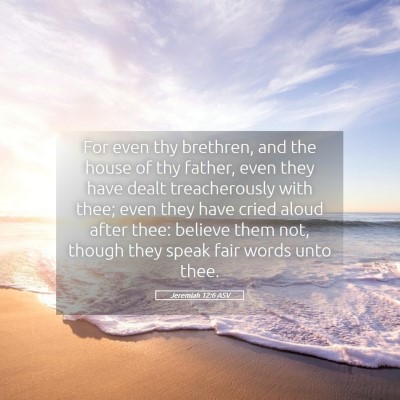 Picture 05 - Jeremiah 12:6 ASV - For even thy brethren, and the house of thy - Bible Verse Picture