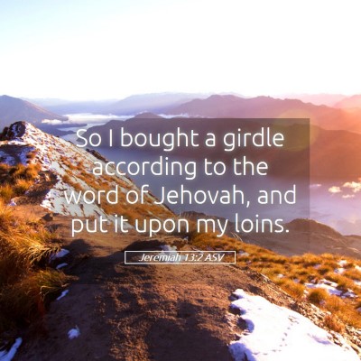 Picture 05 - Jeremiah 13:2 ASV - So I bought a girdle according to the word of - Bible Verse Picture