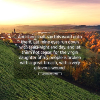 Picture 05 - Jeremiah 14:17 ASV - And thou shalt say this word unto them, Let mine - Bible Verse Picture