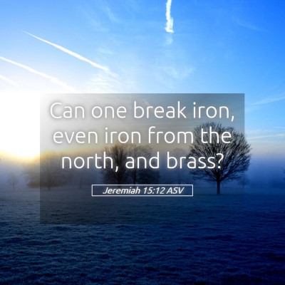 Picture 05 - Jeremiah 15:12 ASV - Can one break iron, even iron from the north, and - Bible Verse Picture