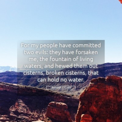 Picture 05 - Jeremiah 2:13 ASV - For my people have committed two evils: they have - Bible Verse Picture