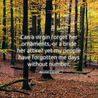 Picture 05 - Jeremiah 2:32 ASV - Can a virgin forget her ornaments, or a bride her - Bible Verse Picture