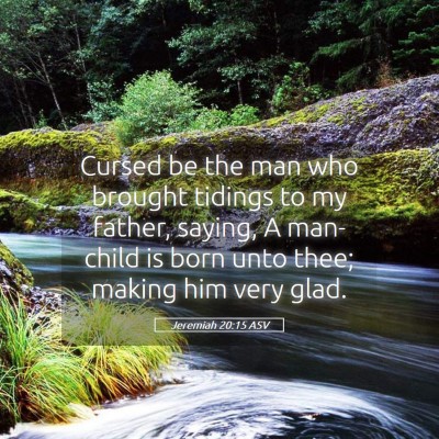 Picture 05 - Jeremiah 20:15 ASV - Cursed be the man who brought tidings to my - Bible Verse Picture