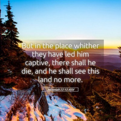 Picture 05 - Jeremiah 22:12 ASV - But in the place whither they have led him - Bible Verse Picture
