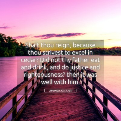 Picture 05 - Jeremiah 22:15 ASV - Shalt thou reign, because thou strivest to excel - Bible Verse Picture