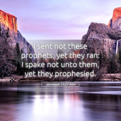 Picture 05 - Jeremiah 23:21 ASV - I sent not these prophets, yet they ran: I spake - Bible Verse Picture