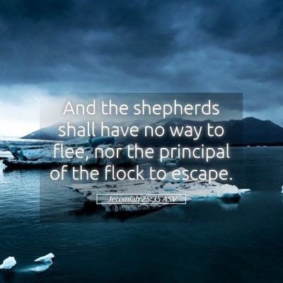Picture 05 - Jeremiah 25:35 ASV - And the shepherds shall have no way to flee, nor - Bible Verse Picture