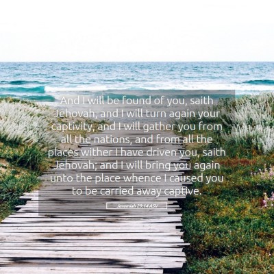 Picture 05 - Jeremiah 29:14 ASV - And I will be found of you, saith Jehovah, and I - Bible Verse Picture