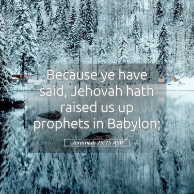 Picture 05 - Jeremiah 29:15 ASV - Because ye have said, Jehovah hath raised us up - Bible Verse Picture