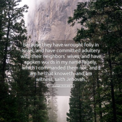 Picture 05 - Jeremiah 29:23 ASV - because they have wrought folly in Israel, and - Bible Verse Picture