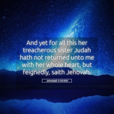 Picture 05 - Jeremiah 3:10 ASV - And yet for all this her treacherous sister Judah - Bible Verse Picture