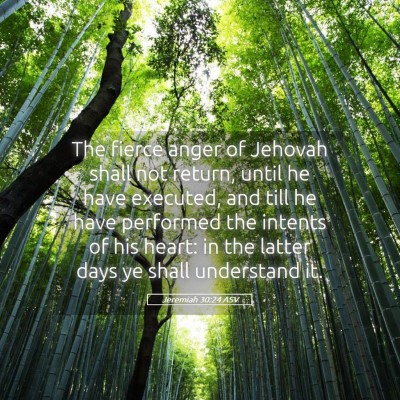 Picture 05 - Jeremiah 30:24 ASV - The fierce anger of Jehovah shall not return, - Bible Verse Picture
