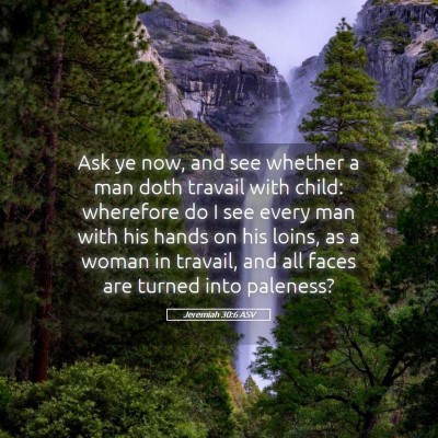 Picture 05 - Jeremiah 30:6 ASV - Ask ye now, and see whether a man doth travail - Bible Verse Picture