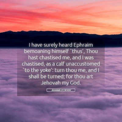 Picture 05 - Jeremiah 31:18 ASV - I have surely heard Ephraim bemoaning himself - Bible Verse Picture