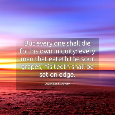 Picture 05 - Jeremiah 31:30 ASV - But every one shall die for his own iniquity: - Bible Verse Picture
