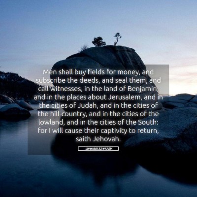 Picture 05 - Jeremiah 32:44 ASV - Men shall buy fields for money, and subscribe the - Bible Verse Picture