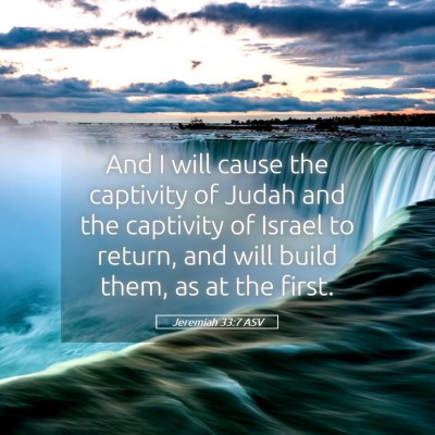 Picture 05 - Jeremiah 33:7 ASV - And I will cause the captivity of Judah and the - Bible Verse Picture