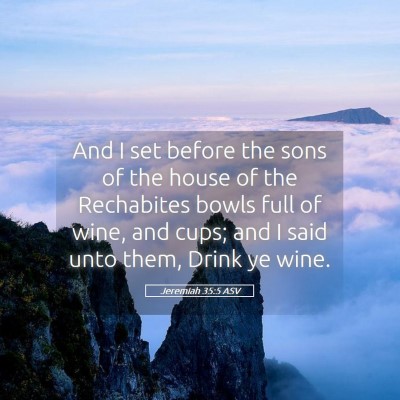 Picture 05 - Jeremiah 35:5 ASV - And I set before the sons of the house of the - Bible Verse Picture