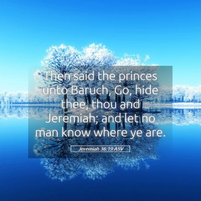 Picture 05 - Jeremiah 36:19 ASV - Then said the princes unto Baruch, Go, hide thee, - Bible Verse Picture