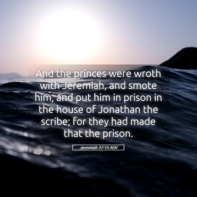 Picture 05 - Jeremiah 37:15 ASV - And the princes were wroth with Jeremiah, and - Bible Verse Picture