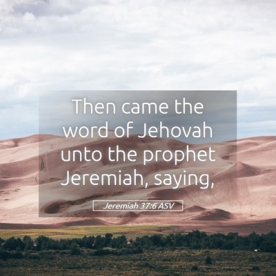 Picture 05 - Jeremiah 37:6 ASV - Then came the word of Jehovah unto the prophet - Bible Verse Picture