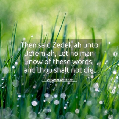 Picture 05 - Jeremiah 38:24 ASV - Then said Zedekiah unto Jeremiah, Let no man know - Bible Verse Picture