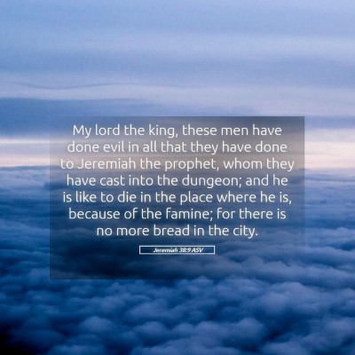 Picture 05 - Jeremiah 38:9 ASV - My lord the king, these men have done evil in all - Bible Verse Picture