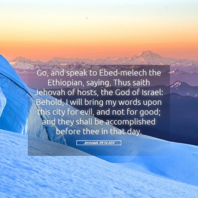 Picture 05 - Jeremiah 39:16 ASV - Go, and speak to Ebed-melech the Ethiopian, - Bible Verse Picture