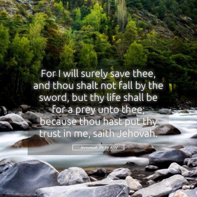 Picture 05 - Jeremiah 39:18 ASV - For I will surely save thee, and thou shalt not - Bible Verse Picture