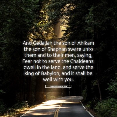 Picture 05 - Jeremiah 40:9 ASV - And Gedaliah the son of Ahikam the son of Shaphan - Bible Verse Picture