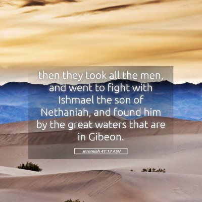 Picture 05 - Jeremiah 41:12 ASV - then they took all the men, and went to fight - Bible Verse Picture