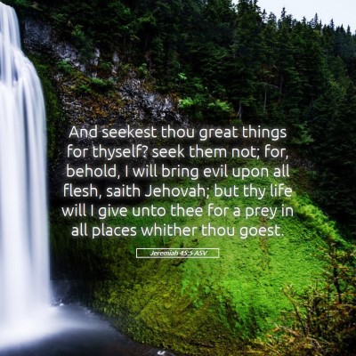 Picture 05 - Jeremiah 45:5 ASV - And seekest thou great things for thyself? seek - Bible Verse Picture