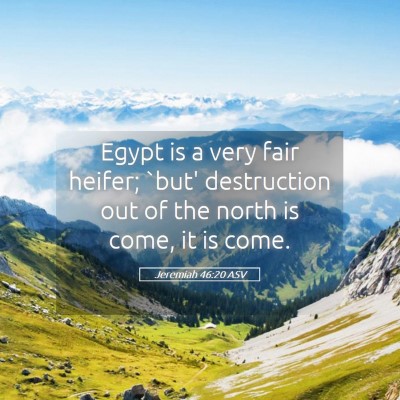 Picture 05 - Jeremiah 46:20 ASV - Egypt is a very fair heifer; `but' destruction - Bible Verse Picture