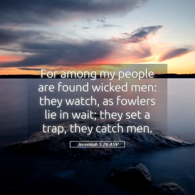 Picture 05 - Jeremiah 5:26 ASV - For among my people are found wicked men: they - Bible Verse Picture