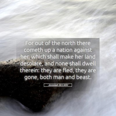 Picture 05 - Jeremiah 50:3 ASV - For out of the north there cometh up a nation - Bible Verse Picture
