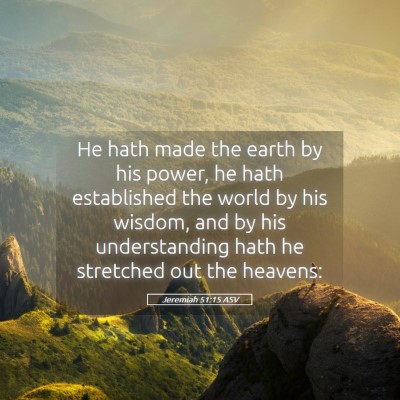 Picture 05 - Jeremiah 51:15 ASV - He hath made the earth by his power, he hath - Bible Verse Picture