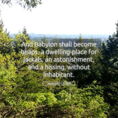Picture 05 - Jeremiah 51:37 ASV - And Babylon shall become heaps, a dwelling-place - Bible Verse Picture