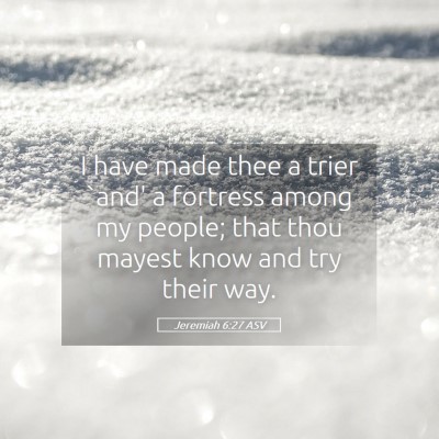 Picture 05 - Jeremiah 6:27 ASV - I have made thee a trier `and' a fortress among - Bible Verse Picture