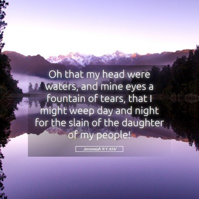 Picture 05 - Jeremiah 9:1 ASV - Oh that my head were waters, and mine eyes a - Bible Verse Picture