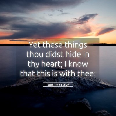 Picture 05 - Job 10:13 ASV - Yet these things thou didst hide in thy heart; I - Bible Verse Picture
