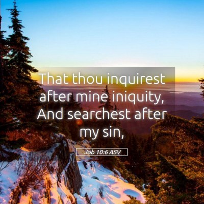 Picture 05 - Job 10:6 ASV - That thou inquirest after mine iniquity, And - Bible Verse Picture