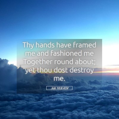 Picture 05 - Job 10:8 ASV - Thy hands have framed me and fashioned me - Bible Verse Picture