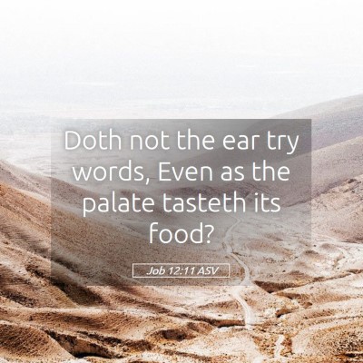 Picture 05 - Job 12:11 ASV - Doth not the ear try words, Even as the palate - Bible Verse Picture