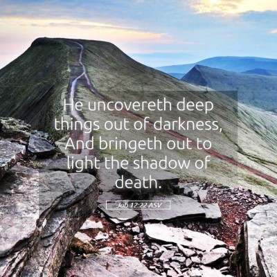 Picture 05 - Job 12:22 ASV - He uncovereth deep things out of darkness, And - Bible Verse Picture