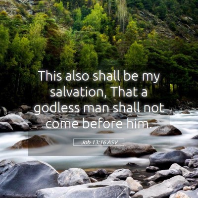 Picture 05 - Job 13:16 ASV - This also shall be my salvation, That a godless - Bible Verse Picture