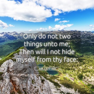 Picture 05 - Job 13:20 ASV - Only do not two things unto me; Then will I not - Bible Verse Picture