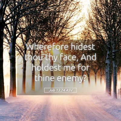 Picture 05 - Job 13:24 ASV - Wherefore hidest thou thy face, And holdest me - Bible Verse Picture