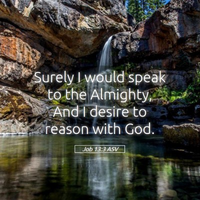 Picture 05 - Job 13:3 ASV - Surely I would speak to the Almighty, And I - Bible Verse Picture