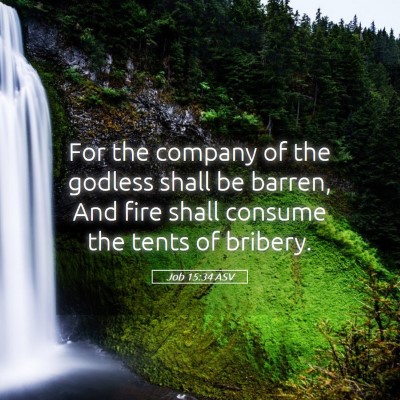 Picture 05 - Job 15:34 ASV - For the company of the godless shall be barren, - Bible Verse Picture